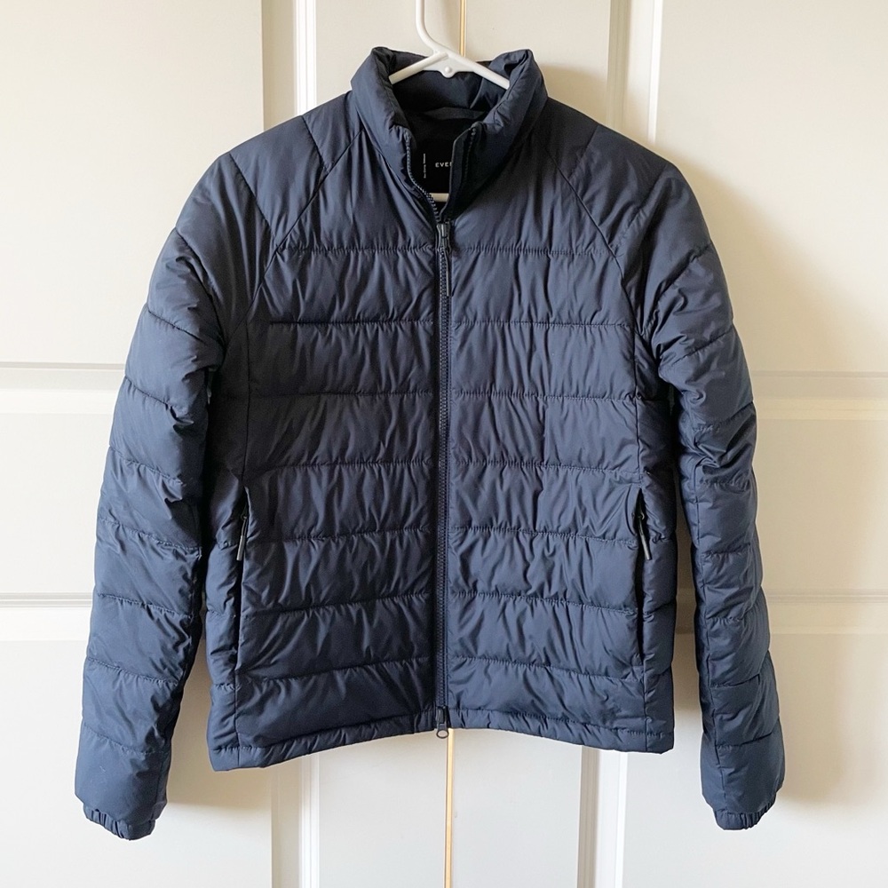 Everlane Navy The Lightweight Navy Blue Puffer Coat Size XS